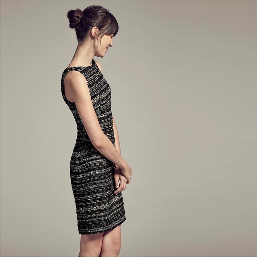 MM Lafleur Lydia Tweed Black and Cream Dress 10